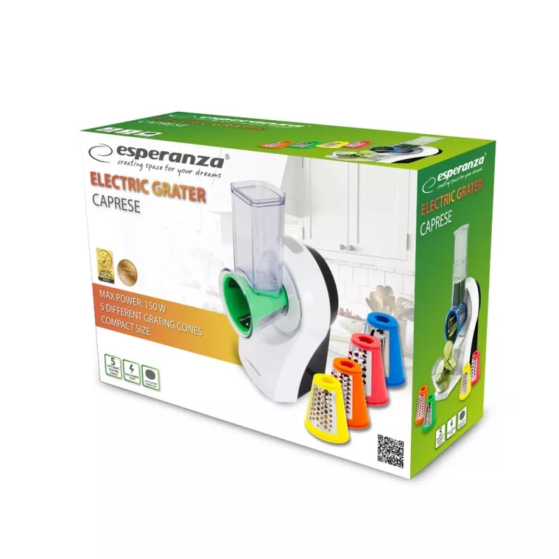 Sähköinen raastin ESPERANZA EKM026, 150 W, AC 220–240 V, 5 telaa, muovikotelo, monivärinen