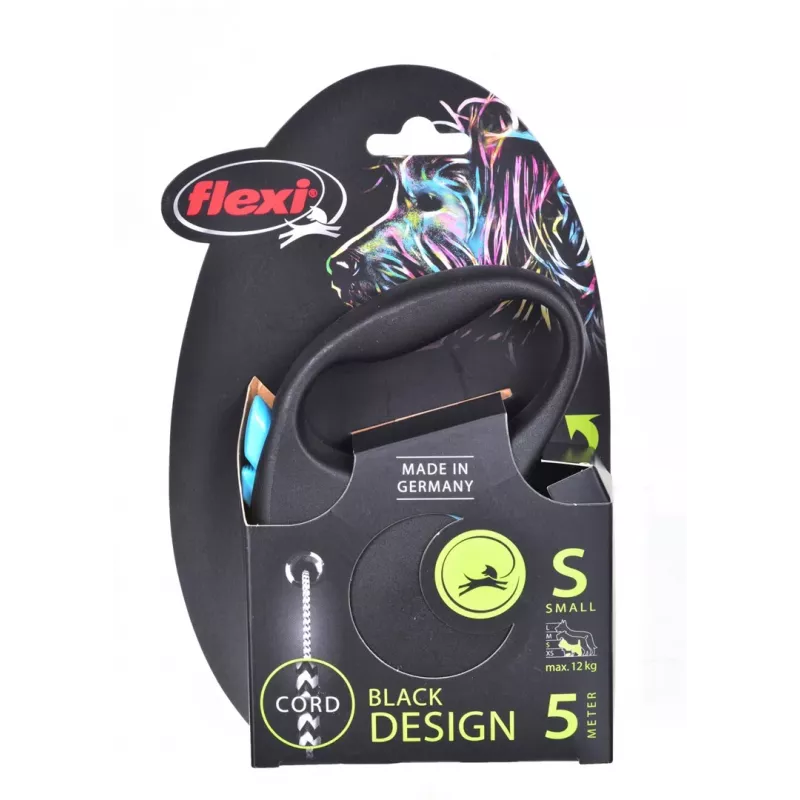 Flexi Black Design S 5 m koiranhihna rullamekanismilla