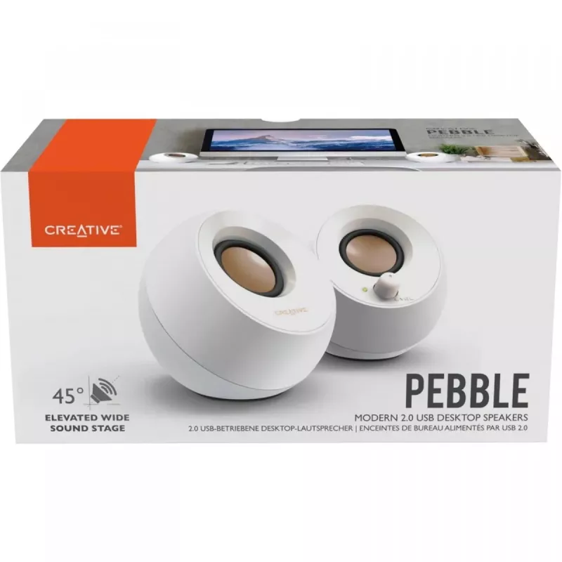 Creative Pebble 2.0 pöytäkaiuttimet stereo, valkoinen