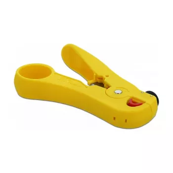 DELOCK 86478 kaapelinkuorintatyökalu — kuorintakapasiteetti 3,5–9 mm, pituus 111 mm, keltainen