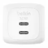 Belkin BoostCharge Pro - verkkolaite - GaN - 50 wattia - pikalataus - 2 lähtöliitäntää (2 x USB-C)