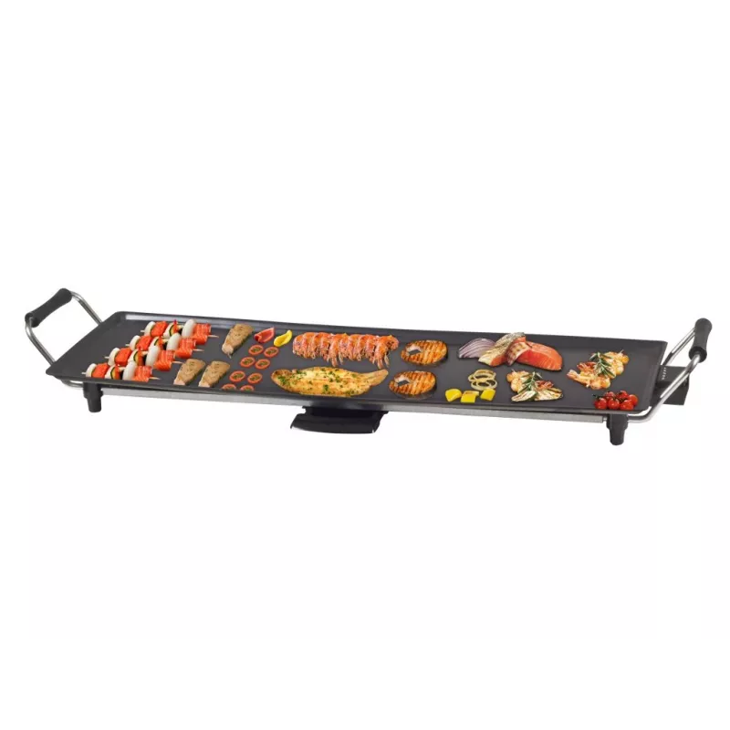 Beper 90.386 teppanyaki-grilli, 70,5 x 23,5 cm tarttumaton levy, 1800 W, musta