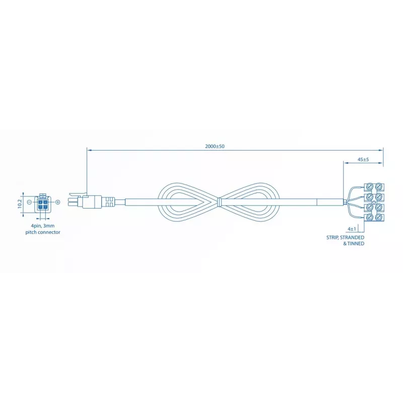 Sisäinen virtakaapeli TELTONIKA PR2FK20M — 2 m, 4-pin ATX12V