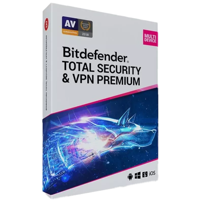 Bitdefender Total Security + Premium VPN | 5 PC | 1 vuosi | Vain EU