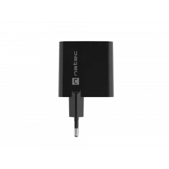 Johdollinen matkapuhelinlaturi NATEC NUC-2143, 45 W, USB-C PD 3.0 + USB-A QC 3.0, 110–240 V, musta