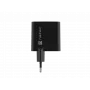 Johdollinen matkapuhelinlaturi NATEC NUC-2143, 45 W, USB-C PD 3.0 + USB-A QC 3.0, 110–240 V, musta