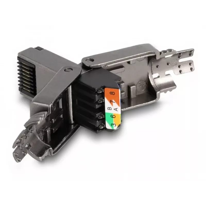 Verkkokaapeli DeLOCK RJ45-uros Cat.8.1 STP työkaluton musta