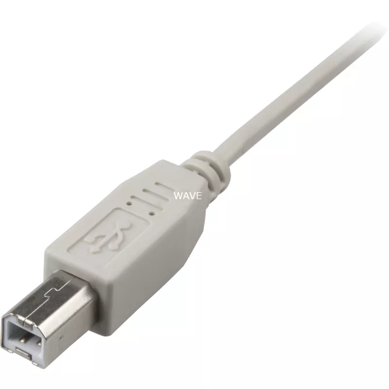 USB 2.0 -kaapeli, USB-A uros > USB-B uros (harmaa, 0,5 metriä)