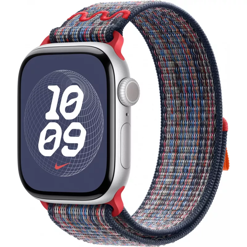 42 mm sininen/punainen Nike Sport Loop