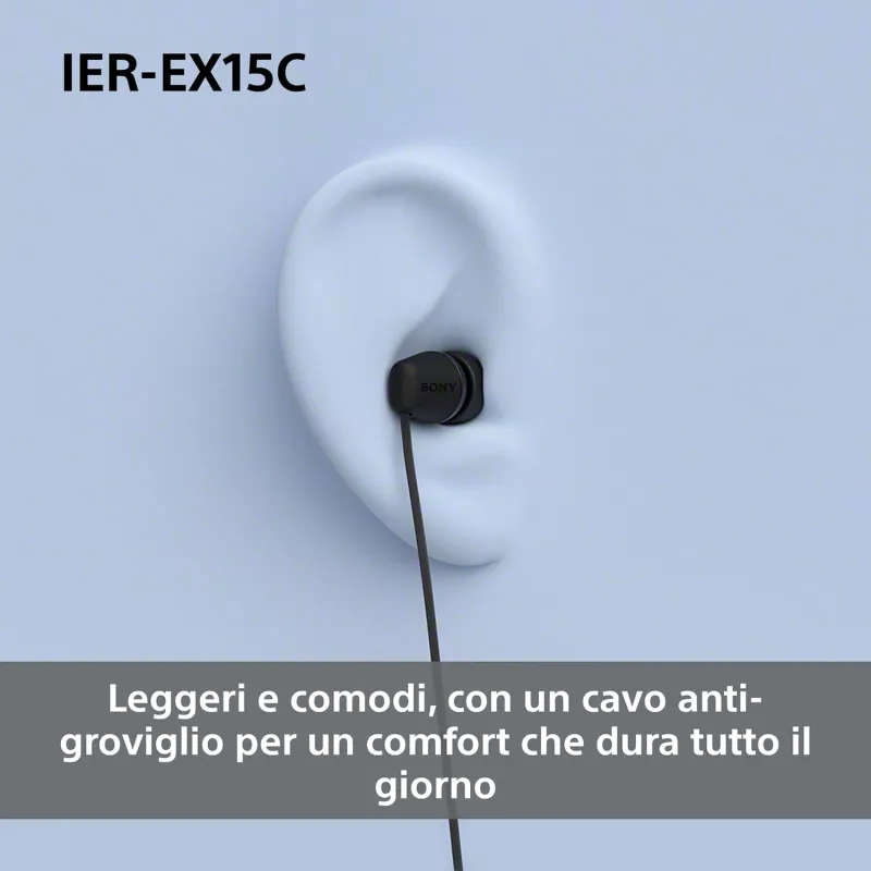 Sony IER-EX15C kuulokemikrofoni johdollinen in-ear puhelut/musiikki USB Type-C musta