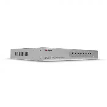 Lindy 8-porttinen VGA ja USB Combo KVM-kytkin, 2048 x 1536 pikseliä, Full HD, telineasennus, 1U, hopea