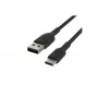 Punottu USB-C - USB-A -kaapeli 3 m musta