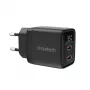 Choetech PD6051 USB-C USB-C PD 35W GaN-seinälaturi näytöllä - musta
