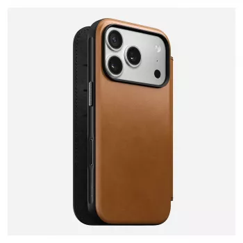 Nomad Modern Leather Folio -foliokotelo iPhone 17 Pro, nahka + alumiini, 6,3