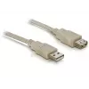 USB 2.0 -jatkokaapeli DeLOCK 82240 3 m harmaa