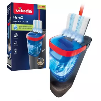 Siivousmoppi VILEDA mikrofiber 1200 ml märkä, 360° kääntyvä pää, 140,5 cm varsi, irrotettava konepestävä pää