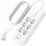 Ylijännitesuoja Belkin SRB002VF2M-V2 — 6 pistorasiaa, 2 m kaapeli, USB-C- ja USB-A-liitännät