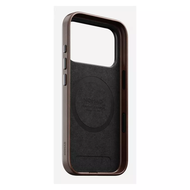 Puhelinkotelo Nomad Traditional Leather Case iPhone 17 Pro, nahka-mikrokuitu, sopii 6,3 inch (16 cm), ruskea