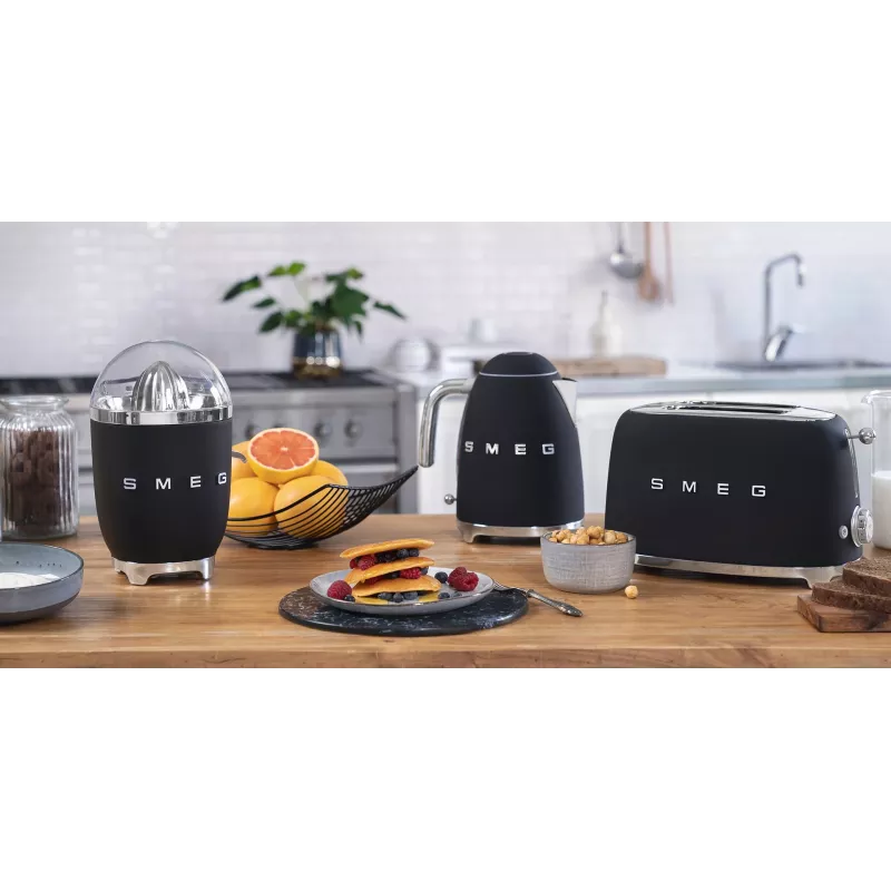 Leivänpaahdin Smeg 50's Style TSF01BLMEU 2 viipaletta musta ruostumaton teräs