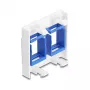Snap-in-kehyksen lisävaruste DELOCK 81557 — muovi-Keystone-moduulikehys, 45×45×17,5 mm, sininen/valkoinen