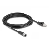 Verkkokaapeli DeLOCK M12 kaapeli A-koodattu 8-napainen uros - RJ45 uros Cat5e 5 m musta
