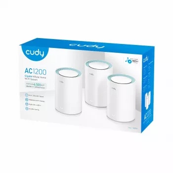 Cudy M1300 3 kpl:n pakkaus Mesh-WLAN-järjestelmä Dualband (2,4 GHz / 5 GHz) Wi-Fi 5 (802.11ac) valkoinen 1 Intern