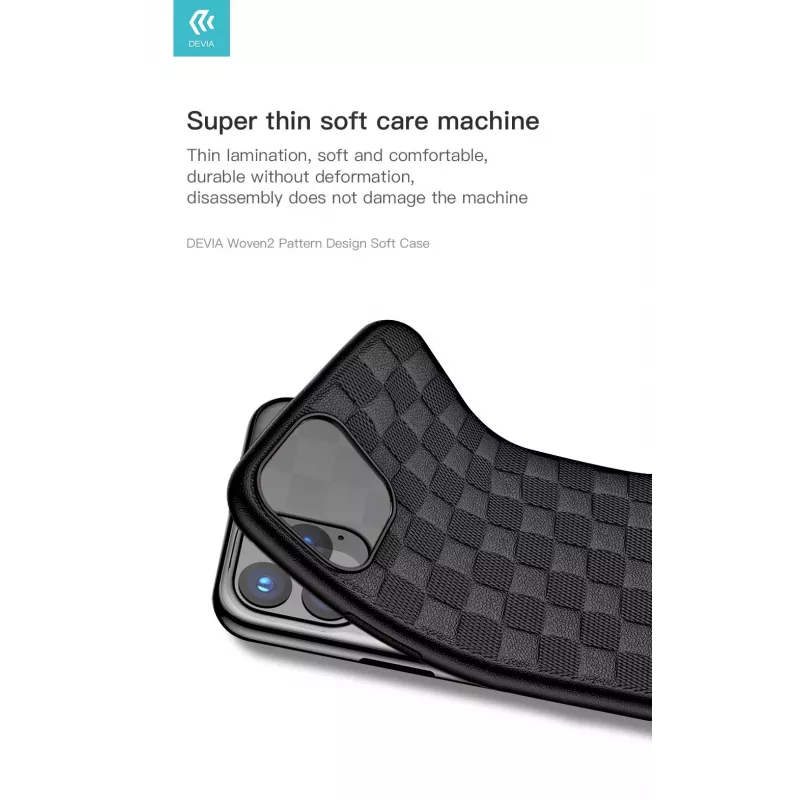Soft Case Devia Woven2 iPhone 11 Pro Max – punainen kuvioitu tekstiilipinta