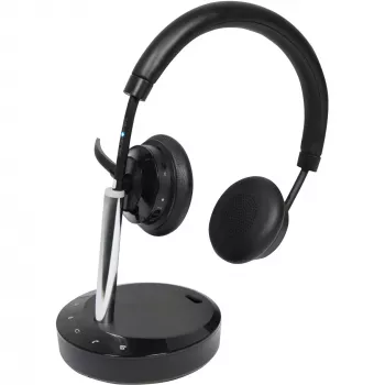 Langaton kuulokemikrofoni Plusonic W320 Dual DECT Stereo — langaton DECT-stereokuulokemikrofoni, kaksoistukiasematuki