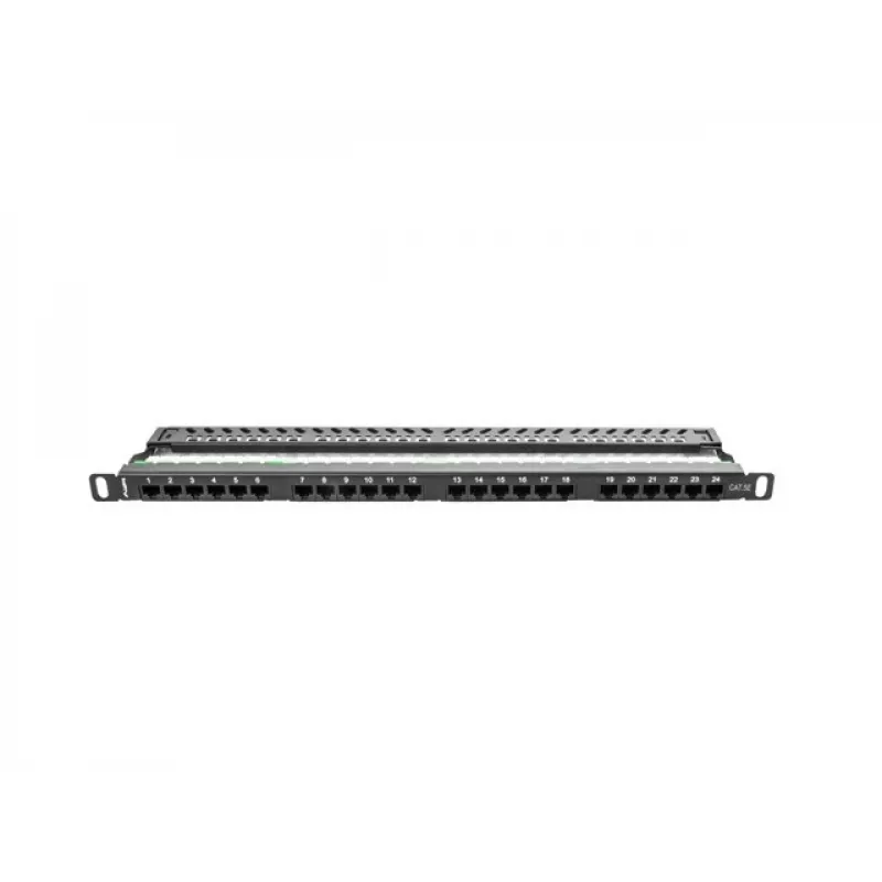 Lanberg PPU5-0024-B - RJ-45 - Cat5, Cat5e - musta - metalli - räkkiasennus - 0,5HE (PPU5-0024-B)