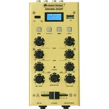 Miniäänimikseri Omnitronic GNOME-202P 2-kanavainen 3-kaistaisella EQ:lla