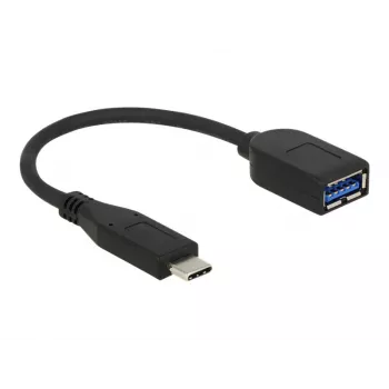 USB-kaapeli DeLOCK USB 3.1 Gen 2 Type-C/Type-A 0,1 m musta