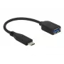 USB-kaapeli DeLOCK USB 3.1 Gen 2 Type-C/Type-A 0,1 m musta