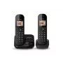 Panasonic KX-TGC422G - langaton puhelin - vastaaja numeronäytöllä - DECT - musta + lisäluuri (KX-TGC422GB)