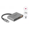 DeLOCK 61071 videokaapeli-sovitin 0,1 m USB Type-C USB Type-C USB Type-A HDMI harmaa