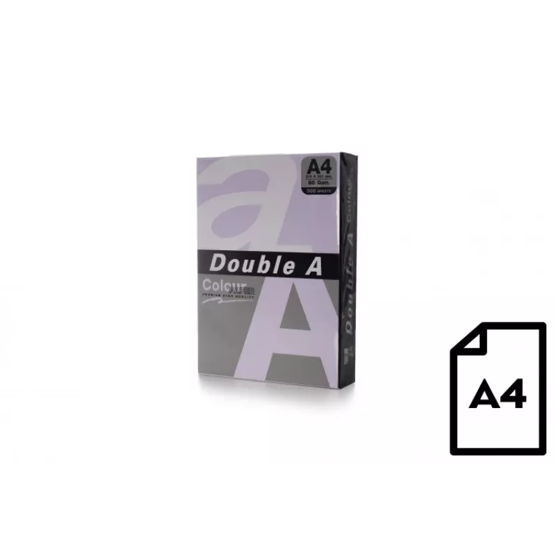 Värillinen paperi Double A, 80g, A4, 500 arkkia, laventeli