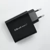 Qoltec 52380 Super Quick PD -laturi | 1xUSB-C | 1xUSB | 65W | 5-20V | 1,5-3,25A | musta