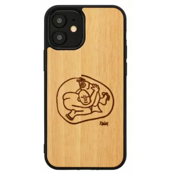 Man and Wood -suojakotelo iPhone 12 mini — lapsiystävällinen kalakuosi