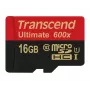 Transcend microSDHC MLC 16GB Class 10 UHS-I 600x + SD-adapteri