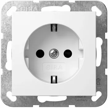 Schuko-pistorasia GIRA SH System 55 puhtaanvalkoinen malli 445327 System 55 -kehyksille