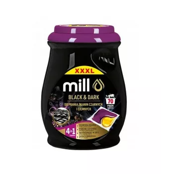 MILL PROFESSIONAL 2-kammioiset kapselit mustalle ja tummalle pyykille 70 kpl