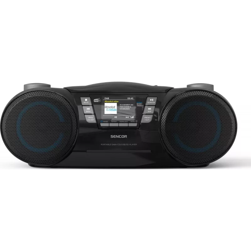 Sencor SPT 6510DB kannettava DAB+ boombox, CD/MP3/USB/SD, Bluetooth 5.3, FM RDS, 16 W, musta