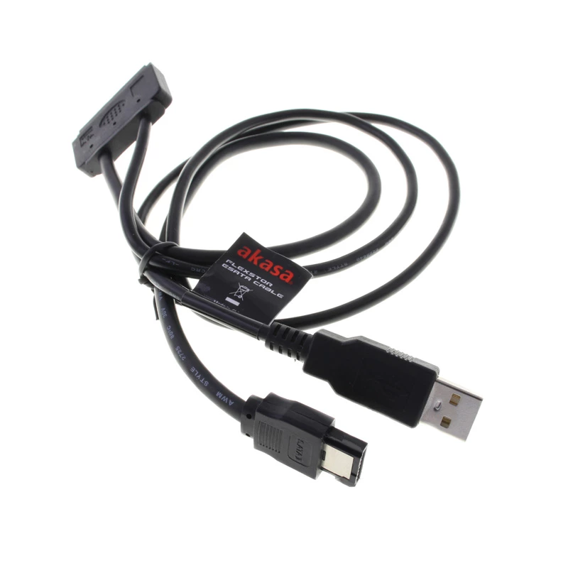 Akasa Flexstor eSATA -kaapeli 6,40 cm (2.5) - SATA-kiintolevylle ja SSD:lle (AK-CBSA03-80BK)
