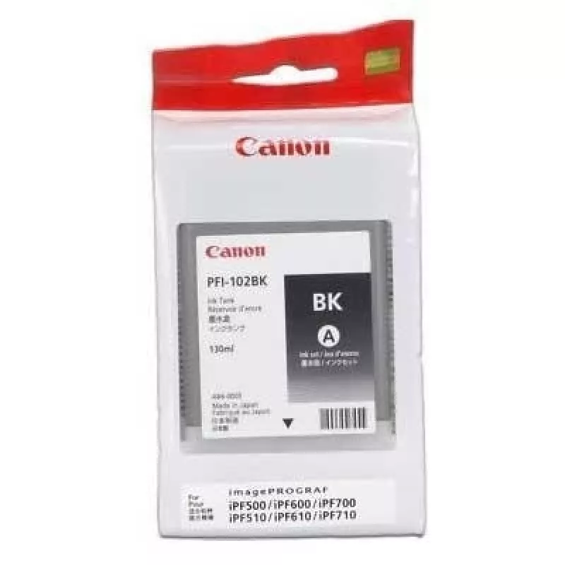 Canon PFI-102BK (0895B001) alkuperäinen pigmenttimustekasetti, musta, imagePROGRAF iPF500/iPF600/iPF700 (SPEC)
