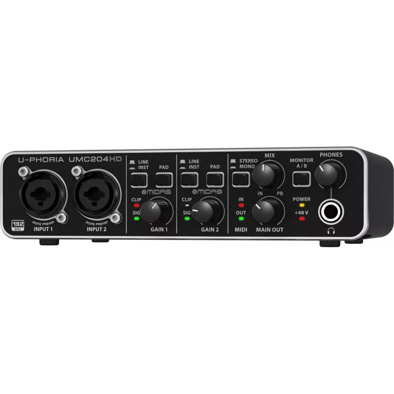 Behringer UMC204HD täydentävä musiikkivaruste