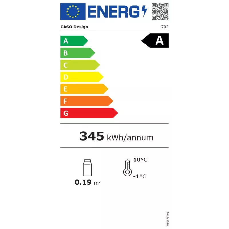 Caso | Barbecue Cooler | S-R | energiatehokkuusluokka A | vapaasti seisova | musta