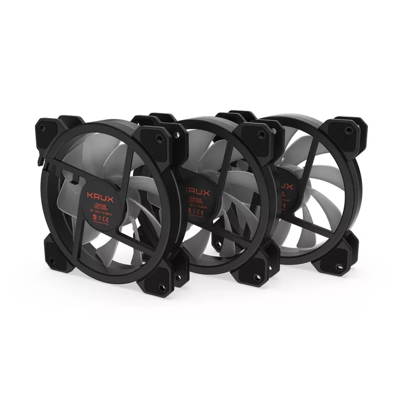 KRUX Lunar 120 ARGB 3 kpl pakkaus kotelotuuletin
