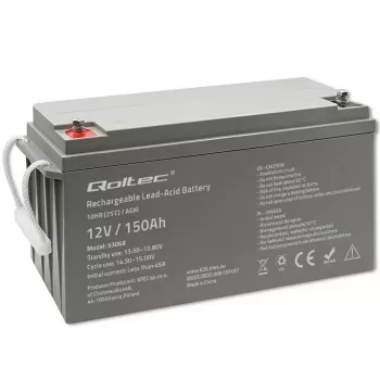 Qoltec 53068 AGM-akku | 12V | 150Ah | max. 2250A