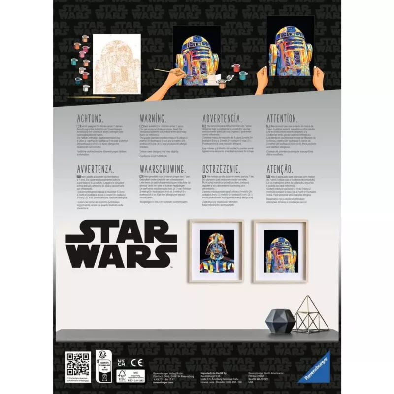 Maalaussarja Ravensburger CreArt Star Wars R2‑D2 – maalaa numeroilla -sarja