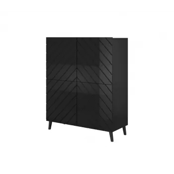Hyllyyksikkö ABETO 100.5 x 40 x 121.5 cm musta/kiiltävä musta