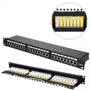 Extralink CAT6 STP V2 | patch-paneeli | 24 porttia